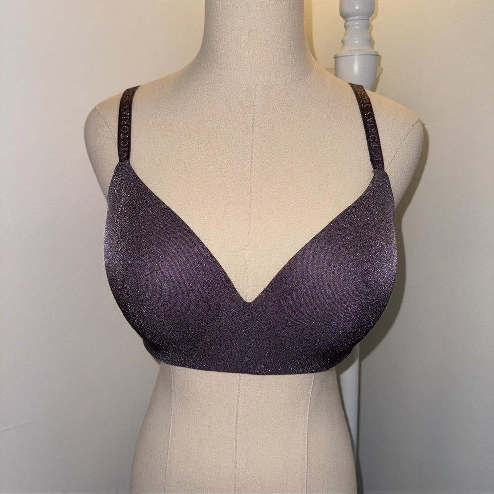 Victoria's Secret Shimmer Push-Up Bra in Deep Plum